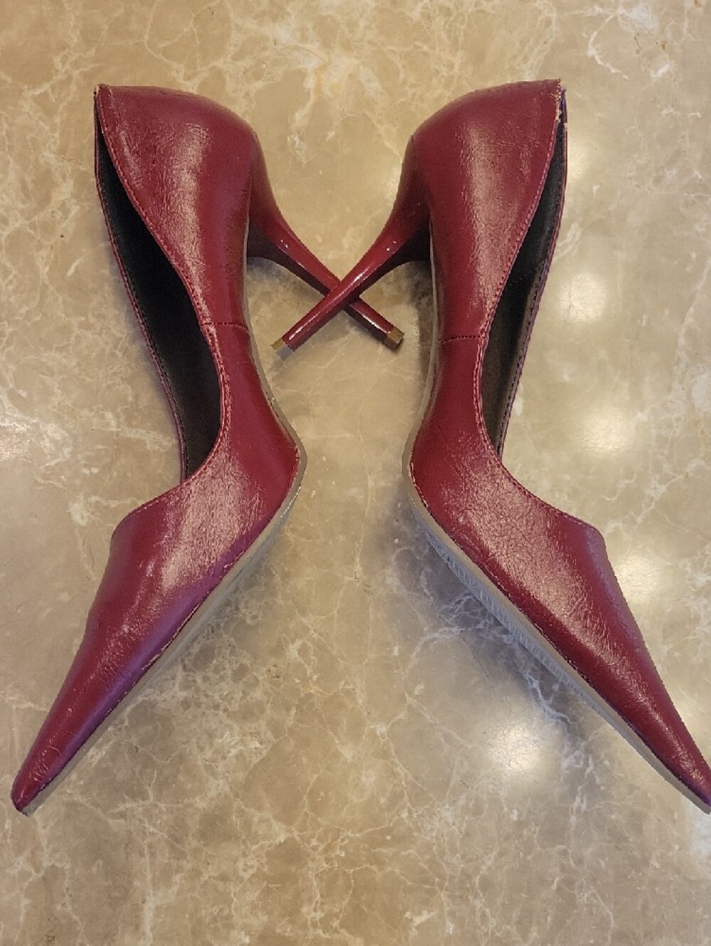 Promise Burgundy Pointed-Toe Stiletto Pumps,  8.5